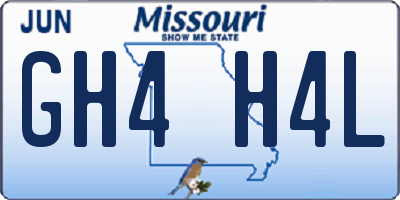 MO license plate GH4H4L