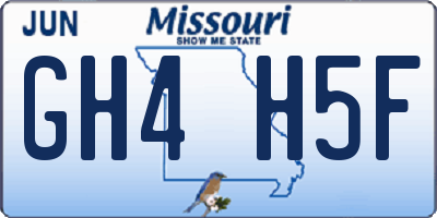 MO license plate GH4H5F