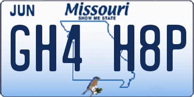 MO license plate GH4H8P