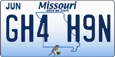 MO license plate GH4H9N