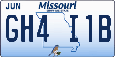 MO license plate GH4I1B