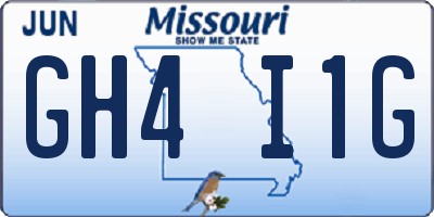 MO license plate GH4I1G