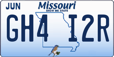 MO license plate GH4I2R