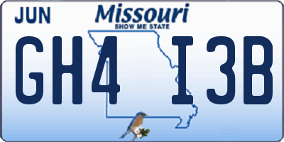 MO license plate GH4I3B
