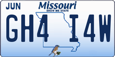 MO license plate GH4I4W