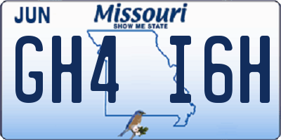 MO license plate GH4I6H