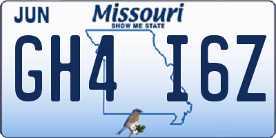 MO license plate GH4I6Z
