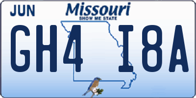 MO license plate GH4I8A