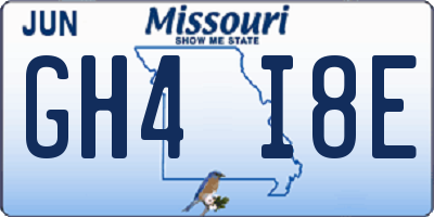 MO license plate GH4I8E