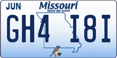 MO license plate GH4I8I