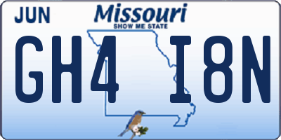 MO license plate GH4I8N