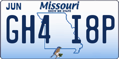 MO license plate GH4I8P