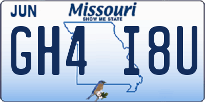 MO license plate GH4I8U