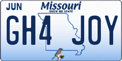 MO license plate GH4J0Y