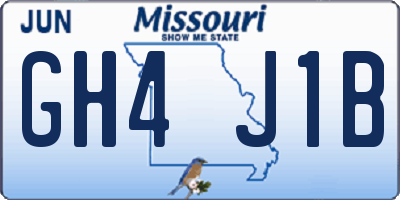 MO license plate GH4J1B