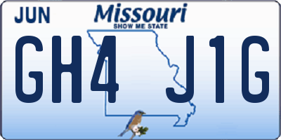 MO license plate GH4J1G