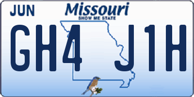 MO license plate GH4J1H