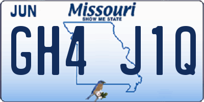 MO license plate GH4J1Q