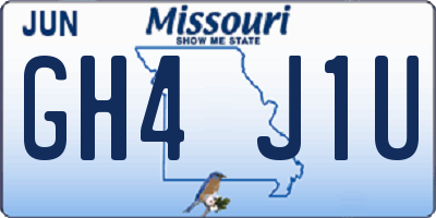 MO license plate GH4J1U