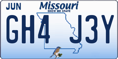 MO license plate GH4J3Y