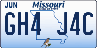 MO license plate GH4J4C