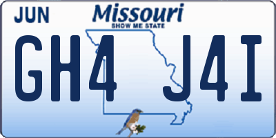 MO license plate GH4J4I