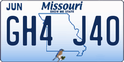 MO license plate GH4J4O