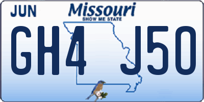 MO license plate GH4J5O
