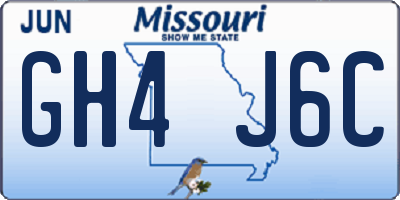 MO license plate GH4J6C