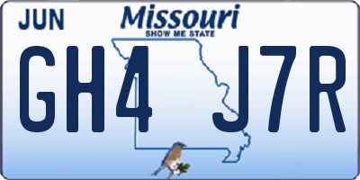 MO license plate GH4J7R
