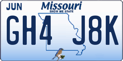 MO license plate GH4J8K