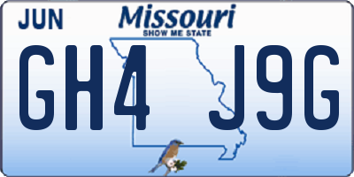 MO license plate GH4J9G