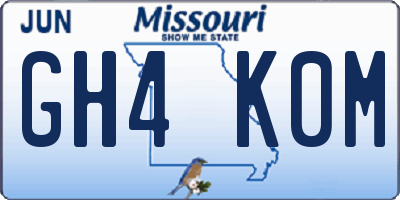 MO license plate GH4K0M