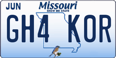 MO license plate GH4K0R