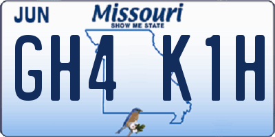 MO license plate GH4K1H