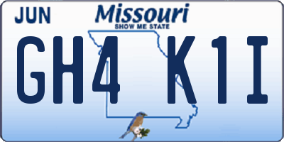 MO license plate GH4K1I