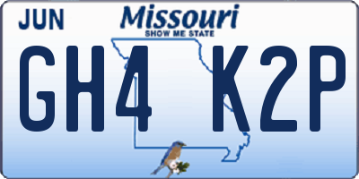 MO license plate GH4K2P