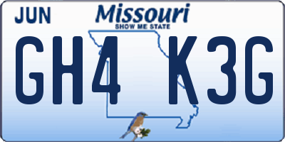 MO license plate GH4K3G