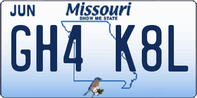 MO license plate GH4K8L