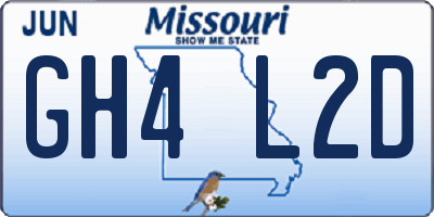 MO license plate GH4L2D