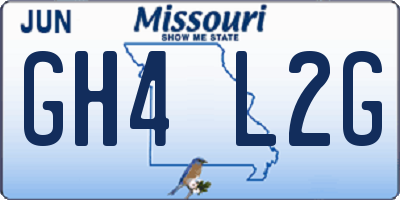 MO license plate GH4L2G
