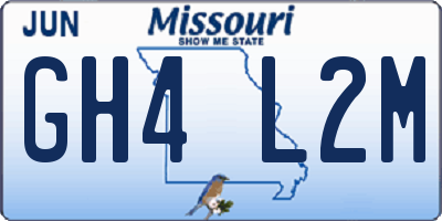 MO license plate GH4L2M