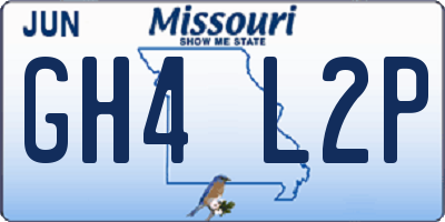 MO license plate GH4L2P