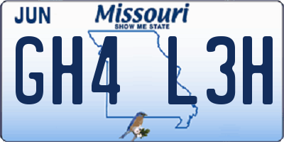 MO license plate GH4L3H