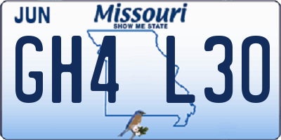 MO license plate GH4L3O