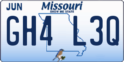 MO license plate GH4L3Q