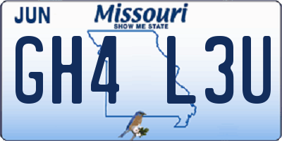 MO license plate GH4L3U