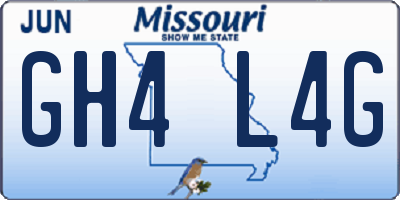 MO license plate GH4L4G