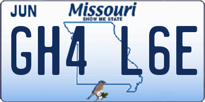 MO license plate GH4L6E