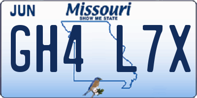 MO license plate GH4L7X